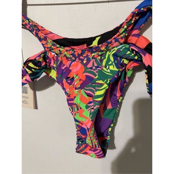 Brand New Maje Women's Size XL Tropical Vibrant High Rise Bikini Bottom Swimwear - Picture 1 of 6